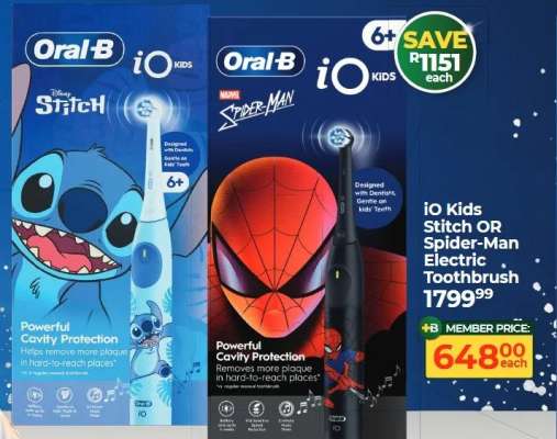 Oral-B iO Kids Stitch OR Spider-Man Electric Toothbrush