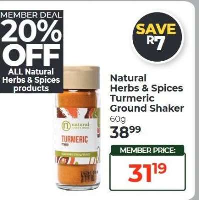 Natural Herbs & Spices Turmeric Ground Shaker