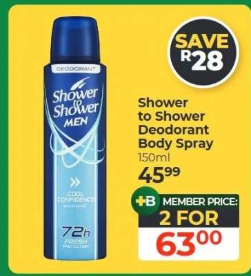 Shower to Shower Deodorant Body Spray