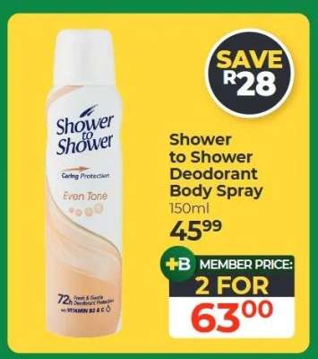 Shower to Shower Deodorant Body Spray
