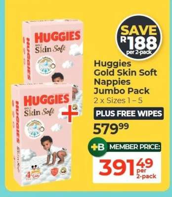 Huggies Gold Skin Soft Nappies Jumbo Pack