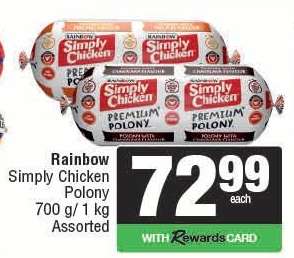 Rainbow Simply Chicken Polony