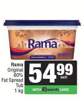 RAMA Original 60% Fat Spread Tub