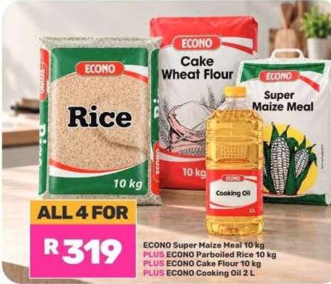 ECONO Super Maize Meal, Parboiled Rice, Cake Flour, Cooking Oil