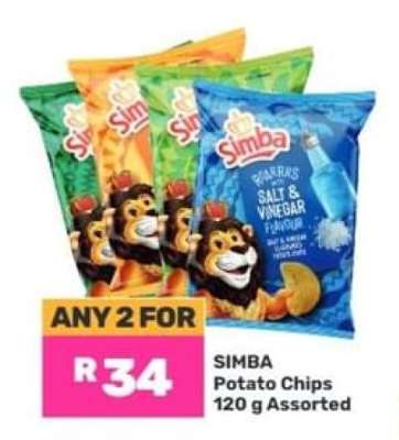 Simba Potato Chips 120 g Assorted