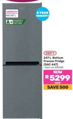 DEFY 247 L Bottom Freezer Fridge (DAC 447)