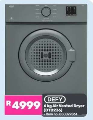 DEFY 6 kg Air Vented Dryer (DTD236)