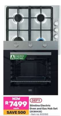 DEFY Slimline Electric Oven and Gas Hob Set