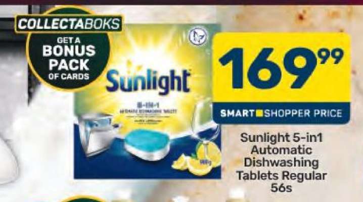 Sunlight 5-in1 Automatic Dishwashing Tablets Regular 56s
