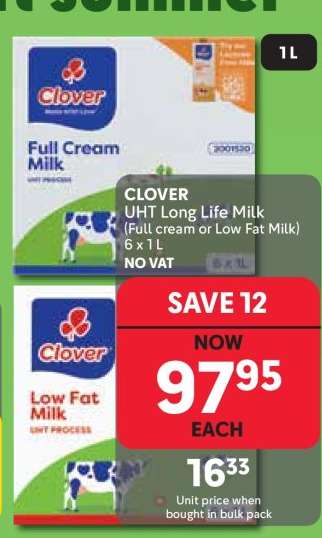Clover UHT Long Life Milk