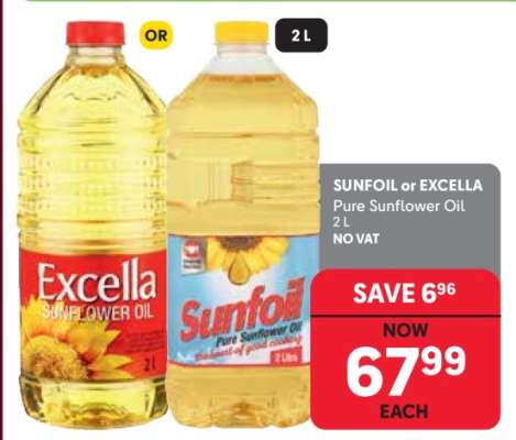 SUNFOIL or EXCELLA Pure Sunflower Oil