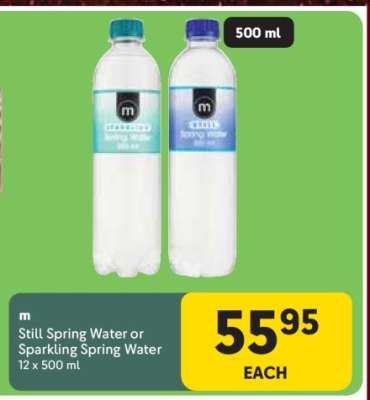 m Still Spring Water or Sparkling Spring Water