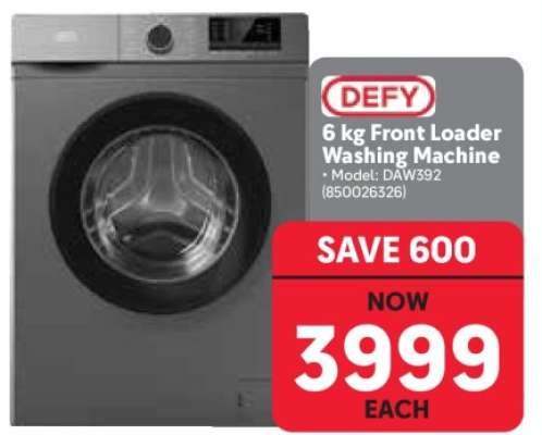 Defy 6 kg Front Loader Washing Machine