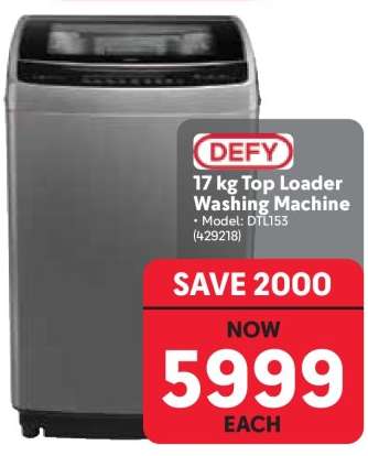 DEFY 17 kg Top Loader Washing Machine