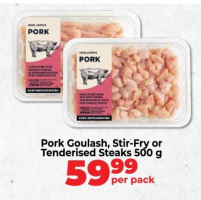 Pork Goulash, Stir-Fry or Tenderised Steaks