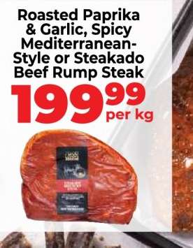 Roasted Paprika & Garlic, Spicy Mediterranean-Style or Steakado Beef Rump Steak