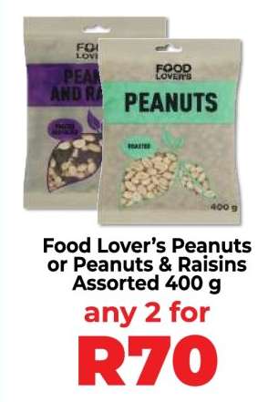 Food Lover’s Peanuts or Peanuts & Raisins