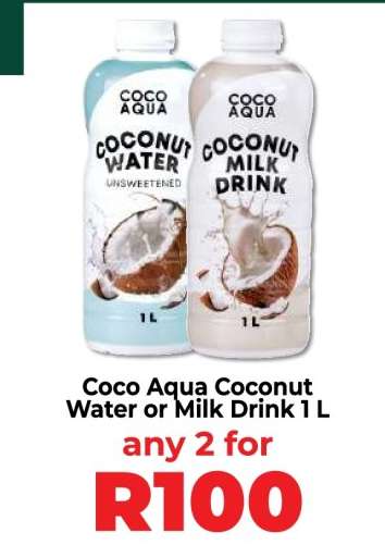Coco Aqua Coconut Water or Milk Drink 1 L