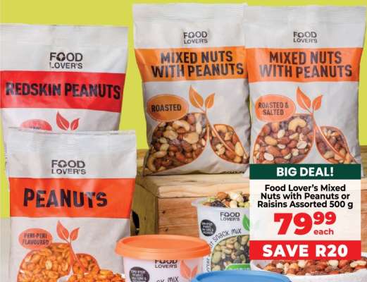 Food Lover’s Mixed Nuts with Peanuts or Raisins Assorted 500 g