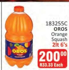 OROS Orange Squash 2lt 6's