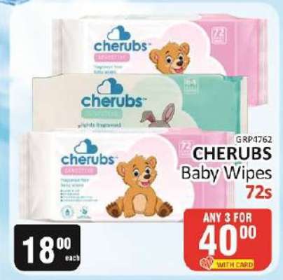 CHERUBS Baby Wipes 72s