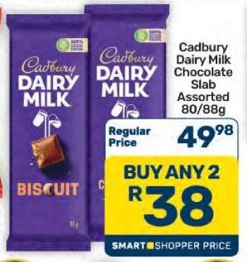Cadbury Dairy Milk Chocolate Slab Assorted 80/88g