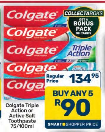 Colgate Triple Action or Active Salt Toothpaste 75/100ml