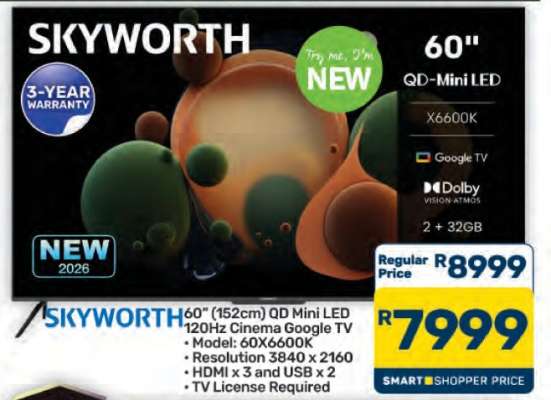SKYWORTH 60" QD Mini LED TV