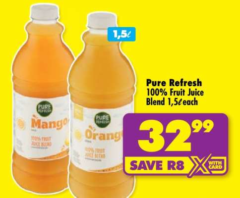PURE REFRESH 100% FRUIT JUICE BLEND 1,5ℓ each