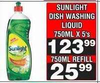 SUNLIGHT DISH WASHING LIQUID 750ML REFILL