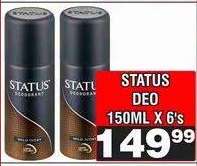 STATUS DEO 150ML X 6's