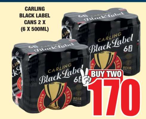 CARLING BLACK LABEL CANS 2 X (6 X 500ML)