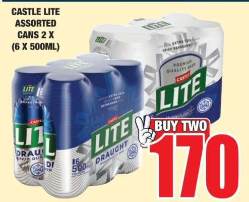 CASTLE LITE Assorted Cans 2 x (6 x 500ml)
