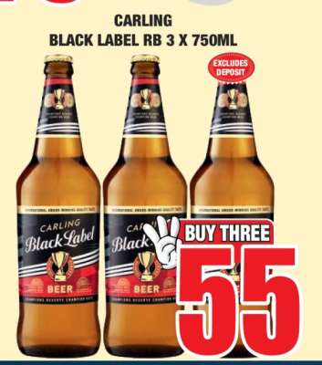 CARLING Black Label RB 3 x 750ml