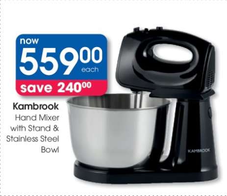 Kambrook Hand Mixer with Stand & Stainless Steel Bowl