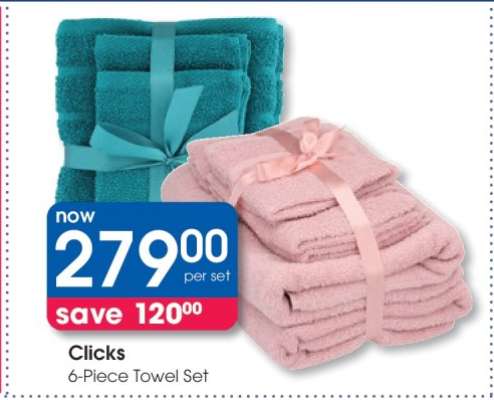 Clicks 6-Piece Towel Set