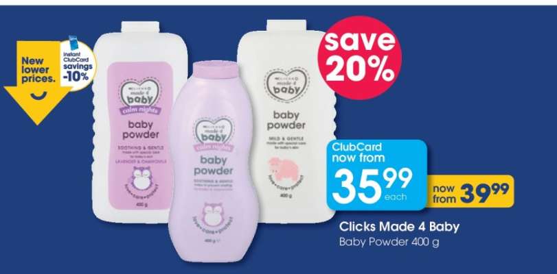 Clicks Made 4 Baby Baby Powder 400 g