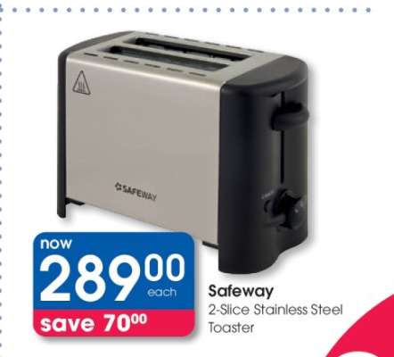 Safeway 2-Slice Stainless Steel Toaster
