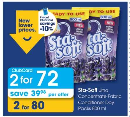 Sta-Soft Ultra Concentrate Fabric Conditioner Doy Packs 800 ml