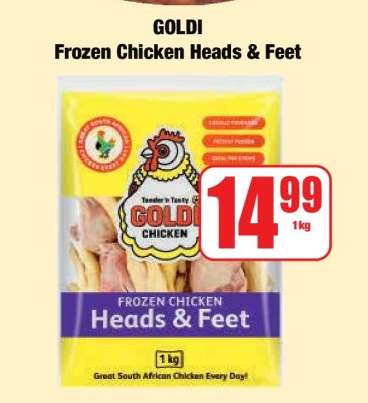 GOLDI FROZEN CHICKEN HEADS & FEET