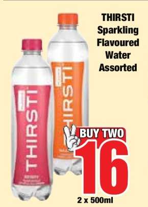 THIRSTI Sparkling Flavoured Water Assorted
