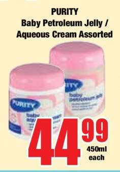 PURITY Baby Petroleum Jelly / Aqueous Cream Assorted