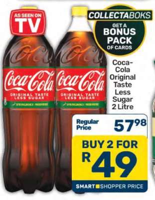 Coca-Cola Original Taste Less Sugar 2 Litre