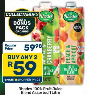 Rhodes 100% Fruit Juice Blend Assorted 1 Litre