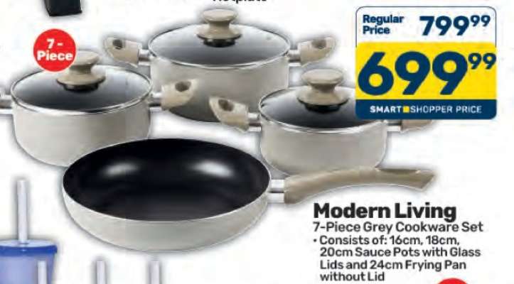 Modern Living 7-Piece Grey Cookware Set