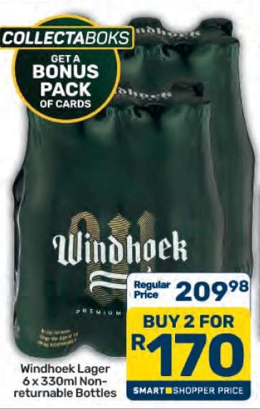 Windhoek Lager 6 x 330ml Non-returnable Bottles