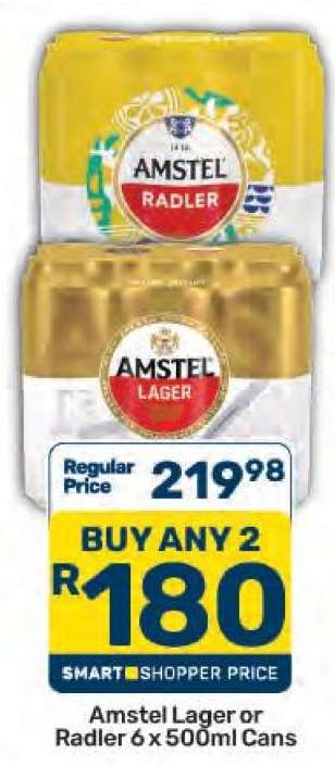 Amstel Lager or Radler 6 x 500ml Cans