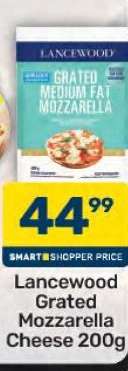 Lancewood Grated Mozzarella Cheese 200g