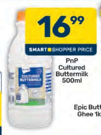 PnP Cultured Buttermilk 500ml