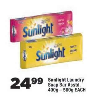 Sunlight Laundry Soap Bar Asstd.